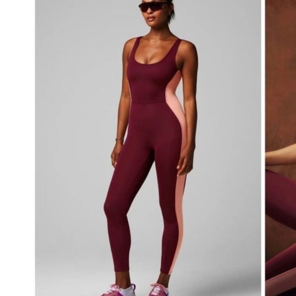 Fabletics Atlantis Scuba One Piece Bodysuit Onesie Maroon S
